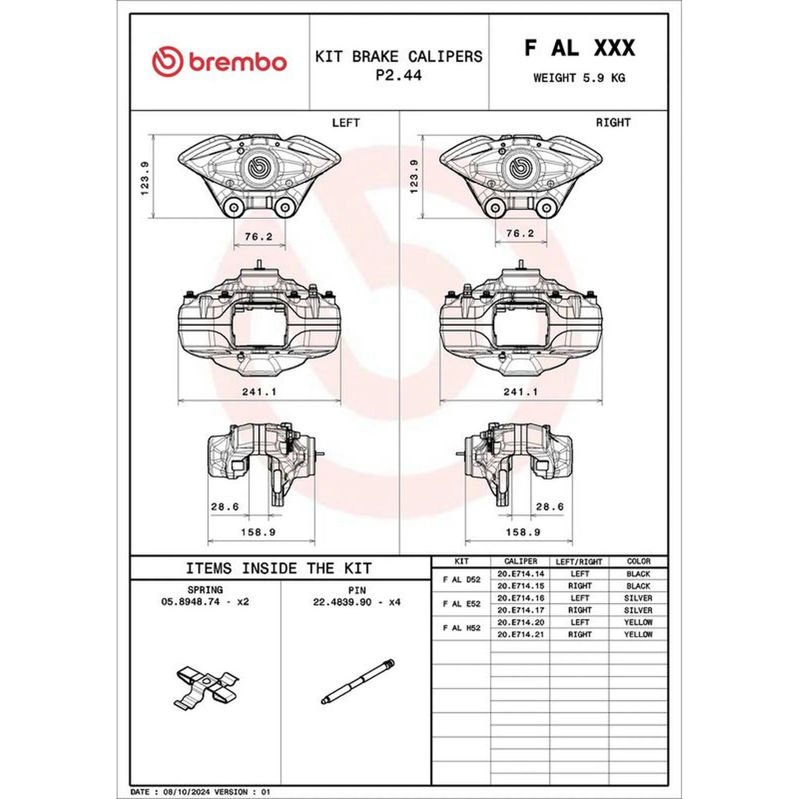 Brembo 2 x Brake Caliper Assembly Rear fits BMW 1 Sports Hatch 2011-2019