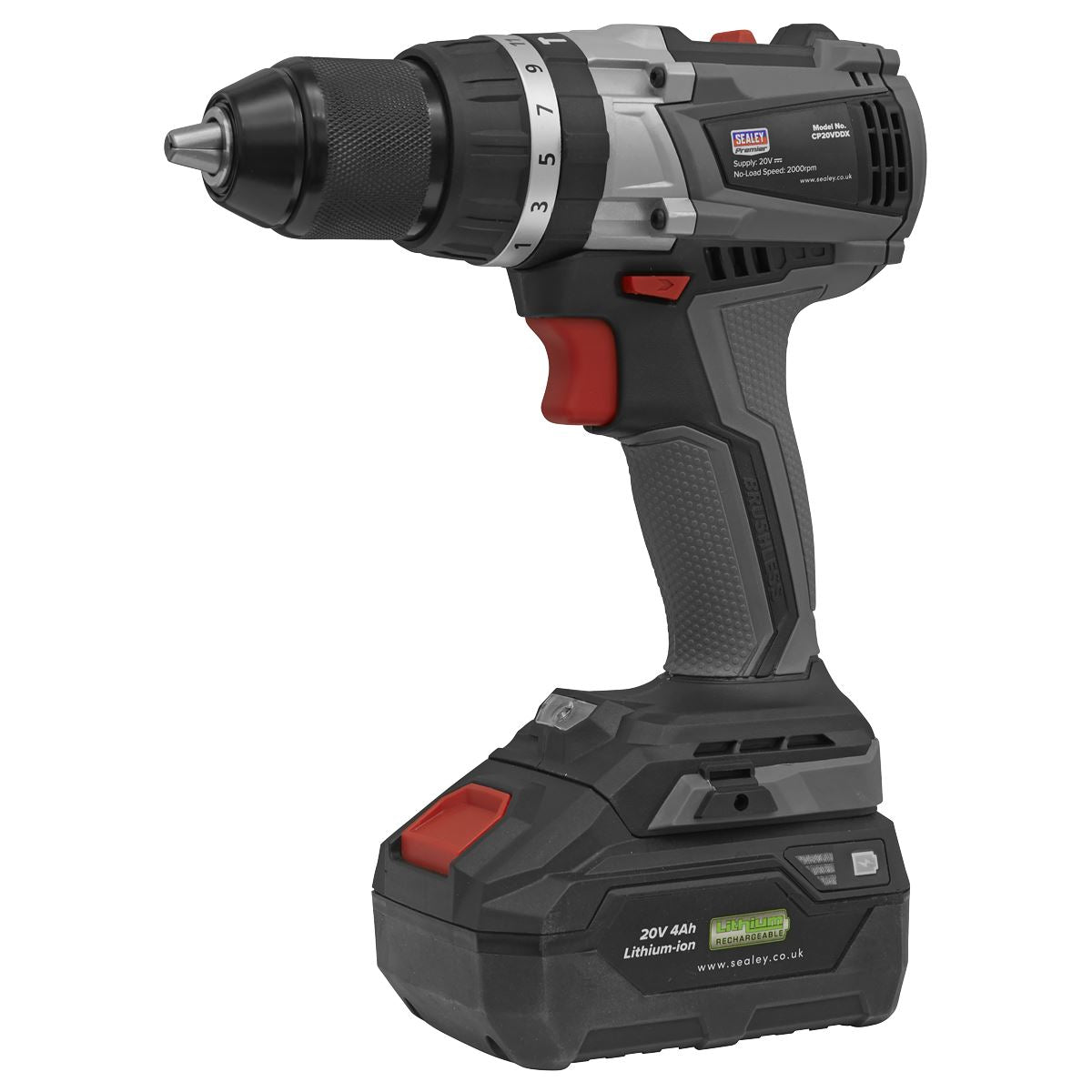 Sealey Brushless Combi Drill13mm 20V SV20 Series Body Only CP20VDDX