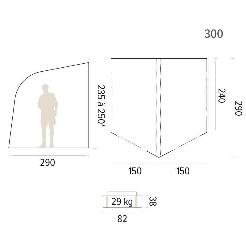 Trigano Lima 400 Inflatable Caravan Air Awning 4M Width