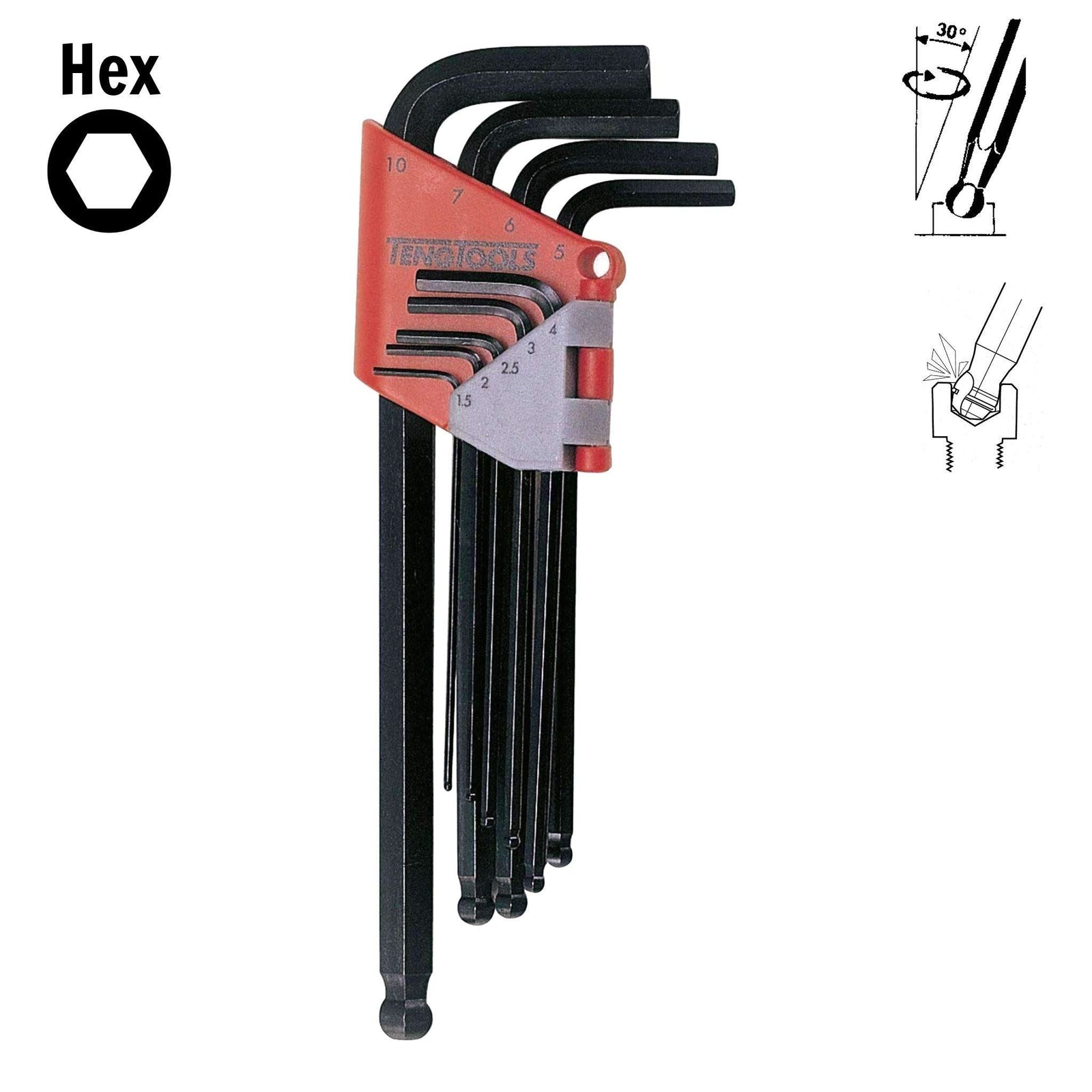 Teng Tools Ball Point Hex Key Set A 9 Pieces