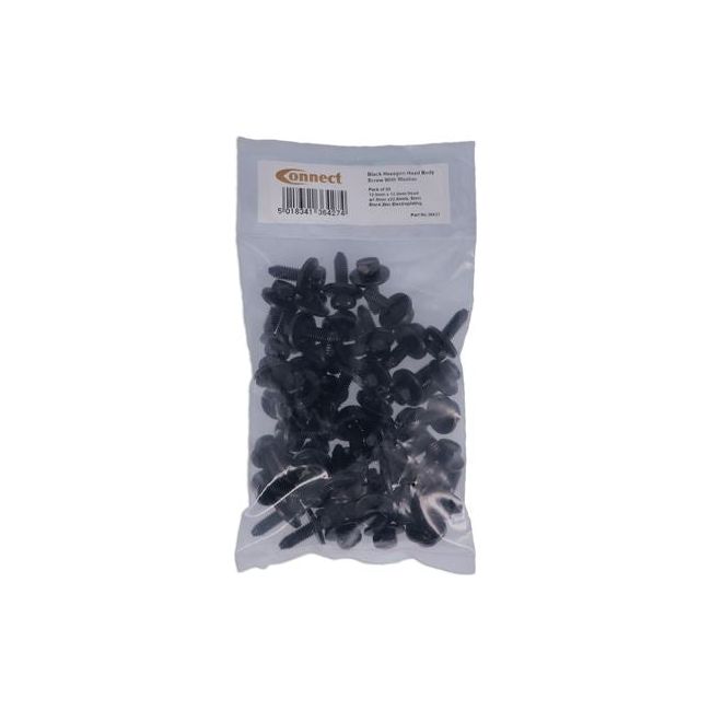 Connect Black Hex-Head Body Screw with Washer - for Vauxhall Opel 50pc 36427