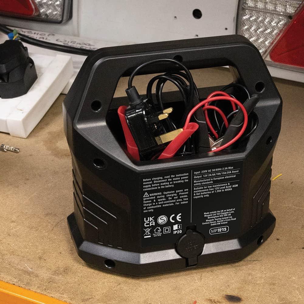 Maypole MP7215 15A 12V Electronic Smart Battery Charger