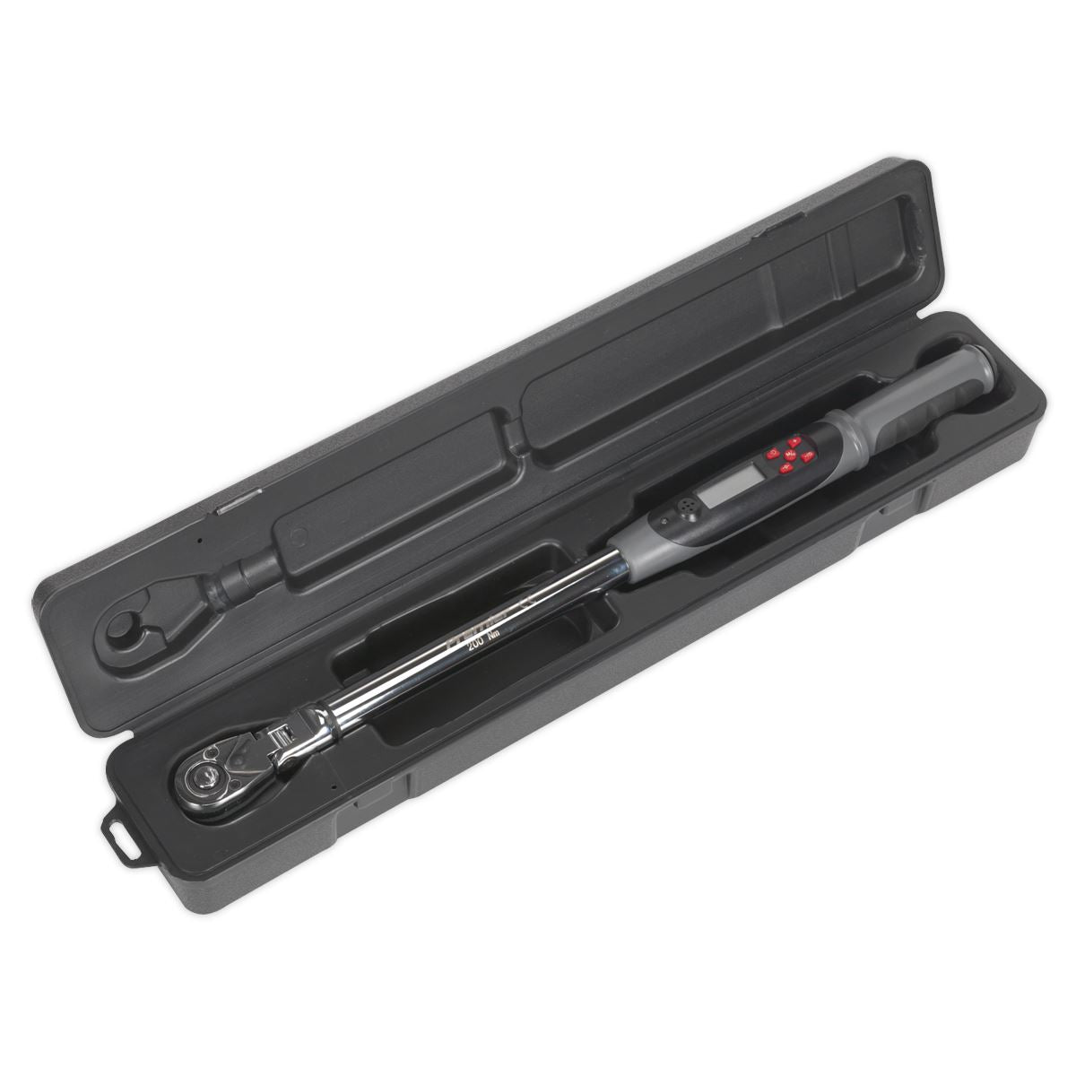 Sealey Angle Torque Wrench Flexi-Head Digital 1/2"Sq Drive 20-200Nm(14.7-147.5lb