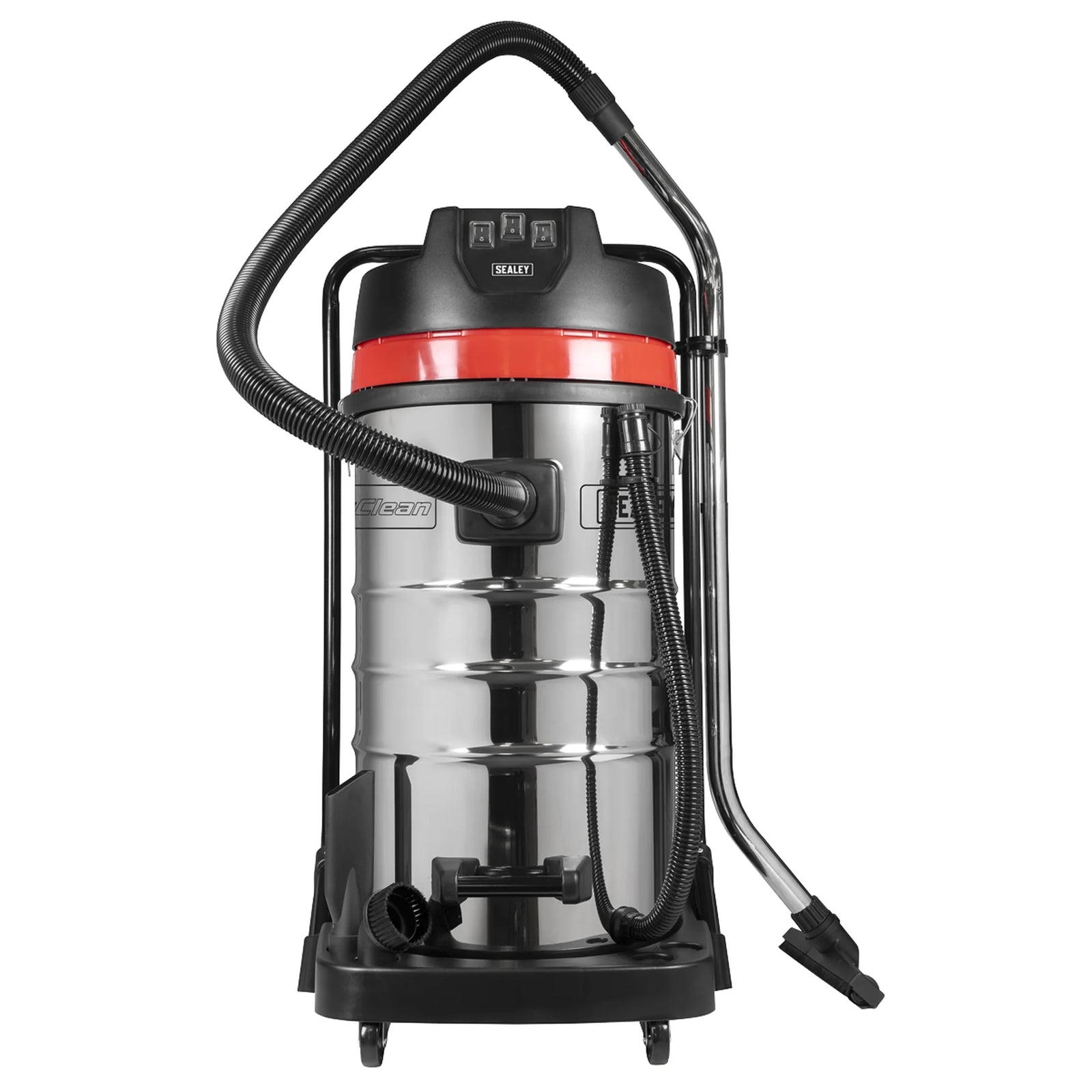 Sealey Vacuum Cleaner Wet & Dry 100L 3000W Stainless Steel Drum