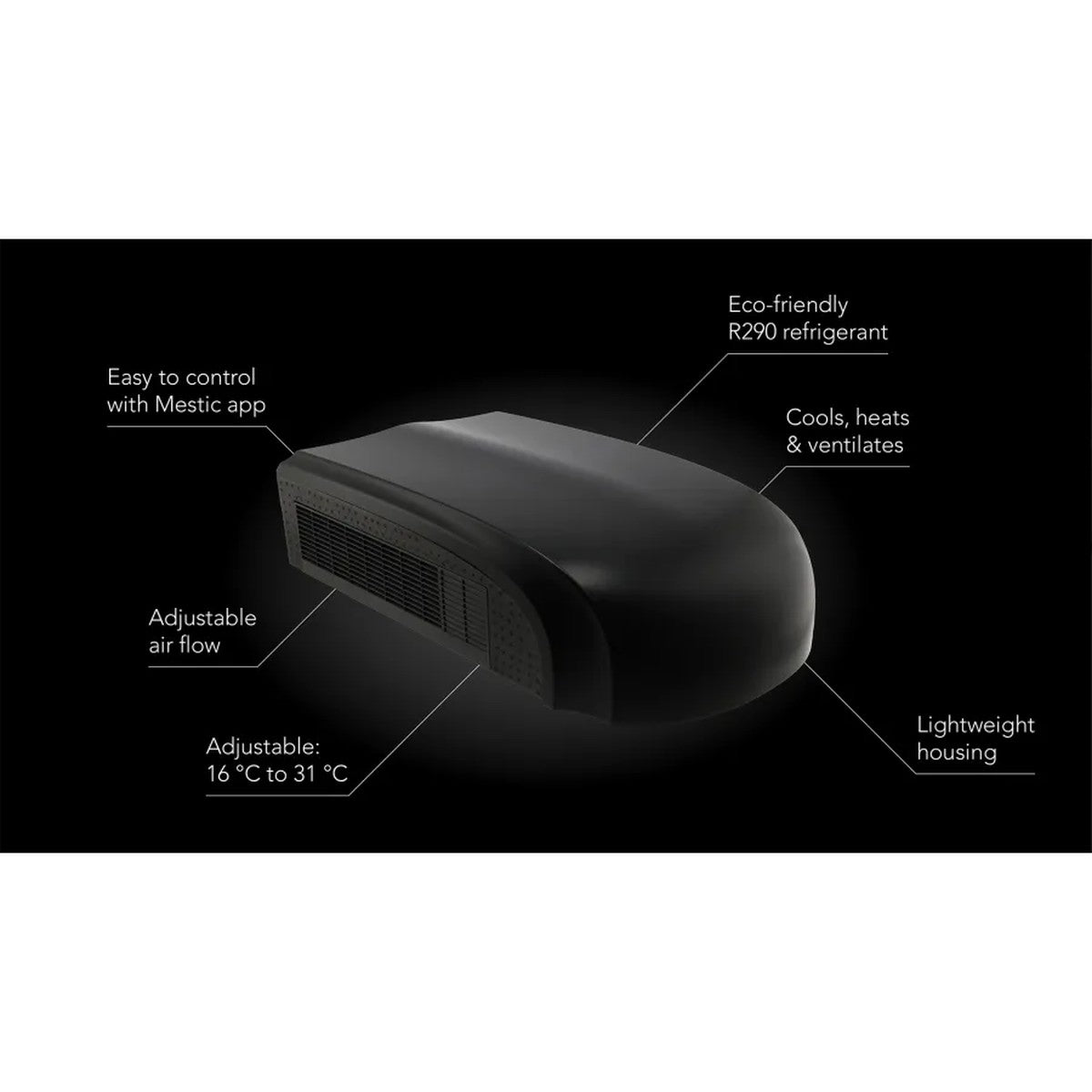 Mestic Rooftop Aircon Rta2500L Black