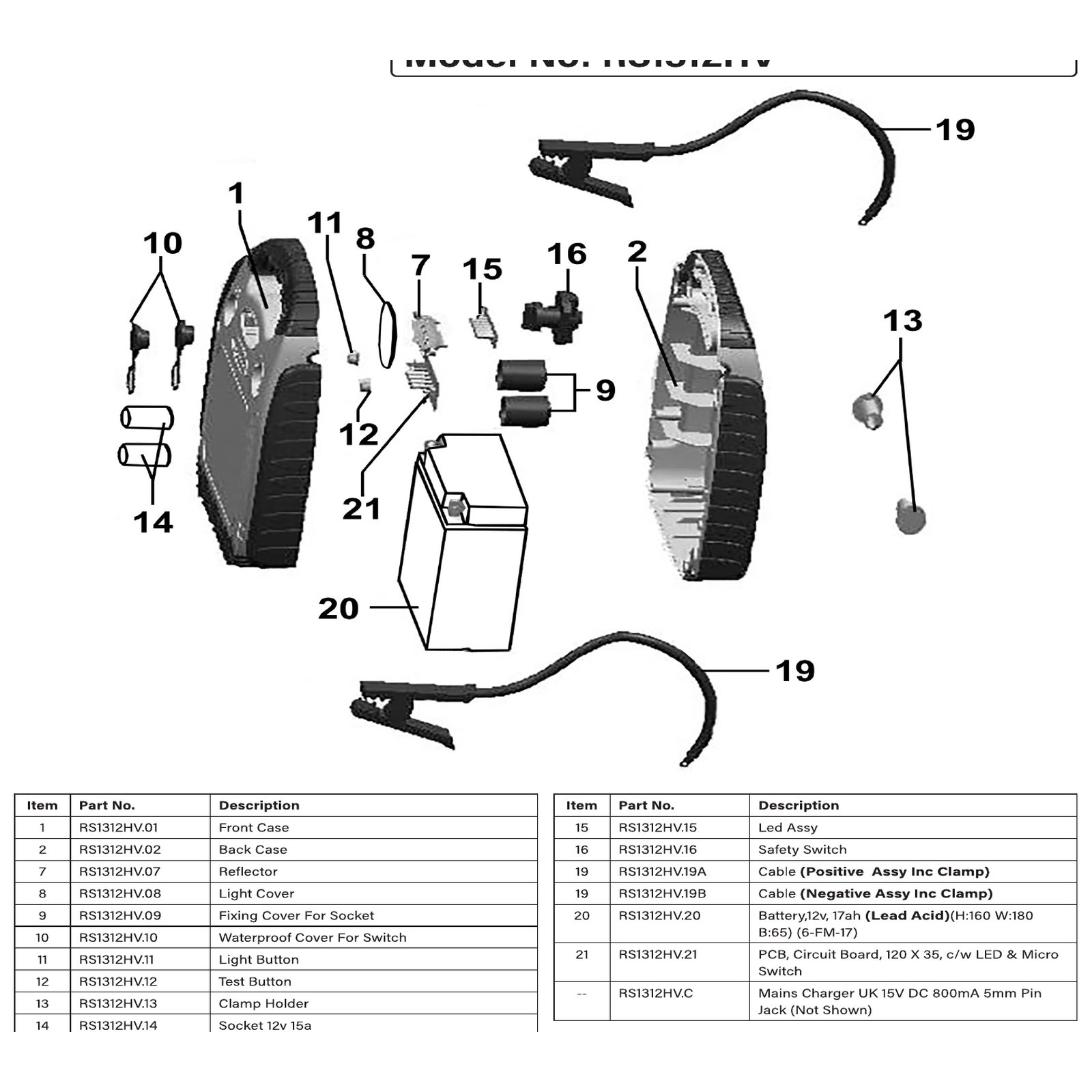 Sealey Front case RS1312HV.01