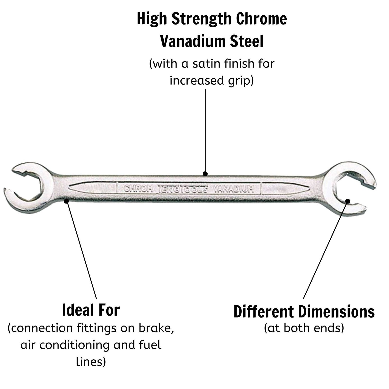Teng Tools Flare nut Wrench Metric 19 x 22mm