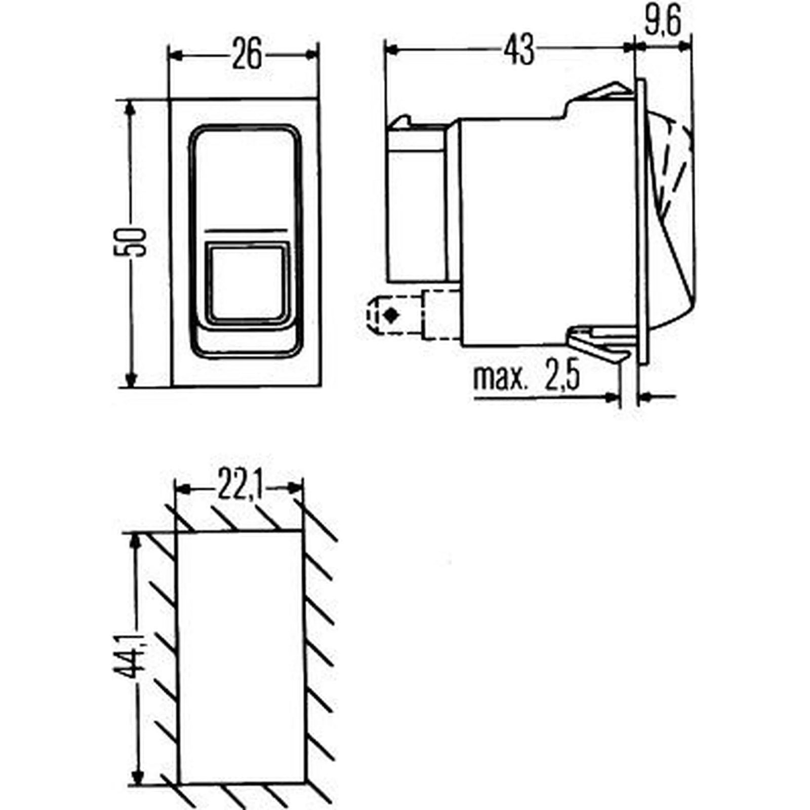 Hella Hazard Warning Light Switch 9 Connectors 6HH 004 570-481