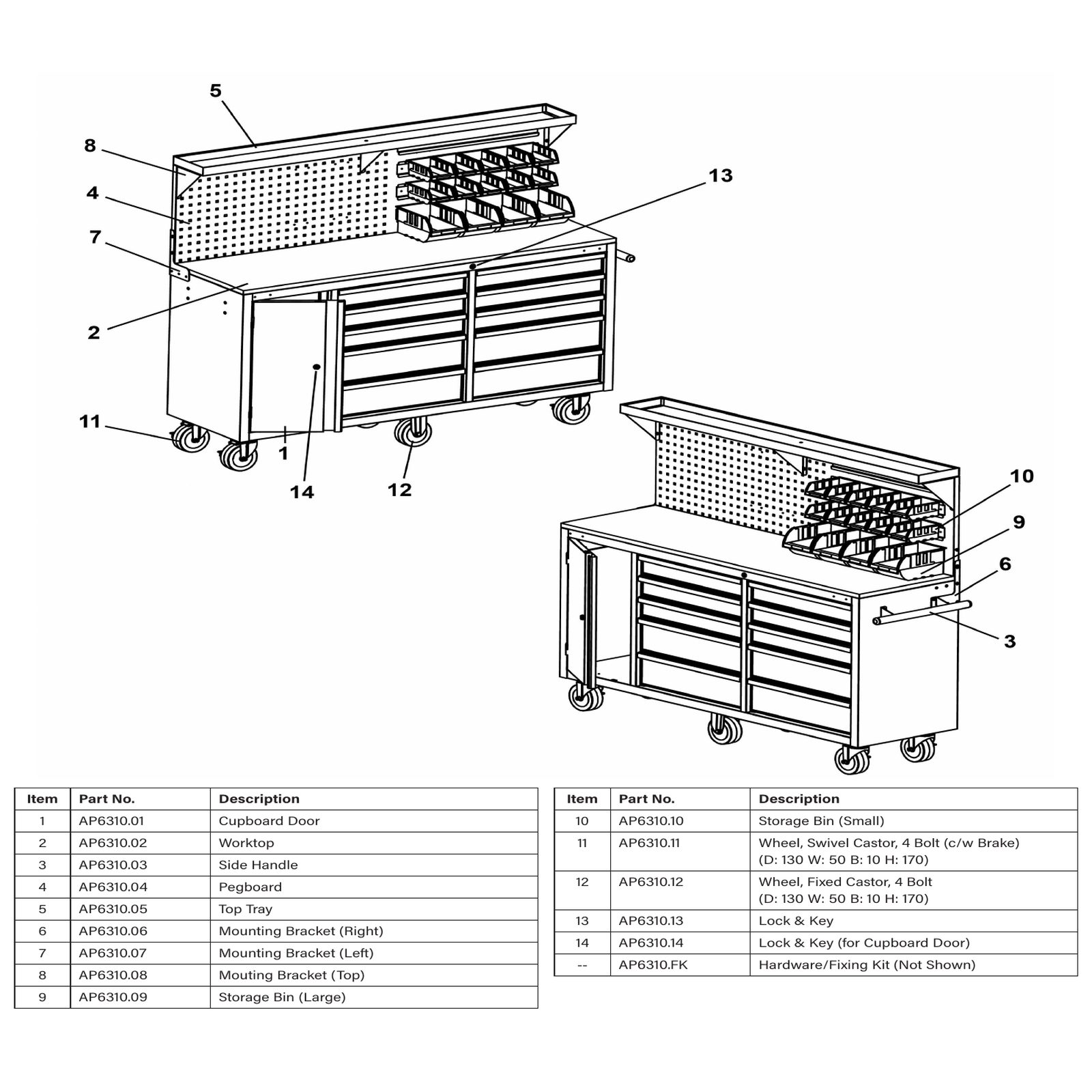 Sealey Hardware/Fixing Kit