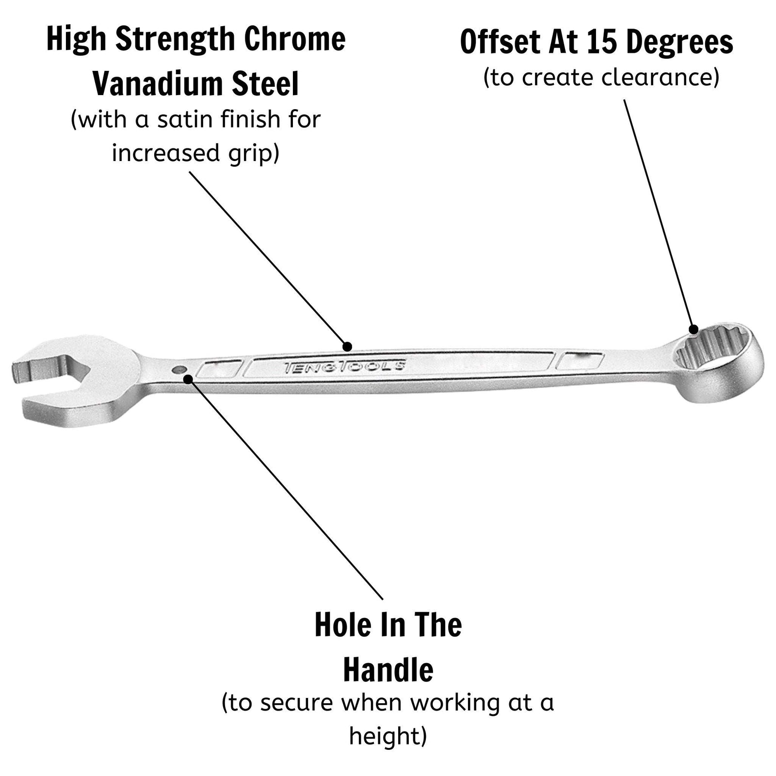 Teng Tools Combination Spanner Anti Slip Metric 18mm