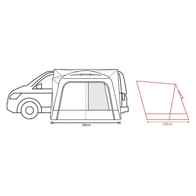 Outdoor Revolution Cayman Inflatable Air High Awning (255-305cm)