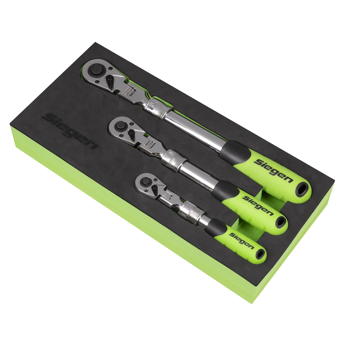 Sealey Siegen Ratchet Wrench Set 3 Piece 1/2"Sq Drive Flexi-Head