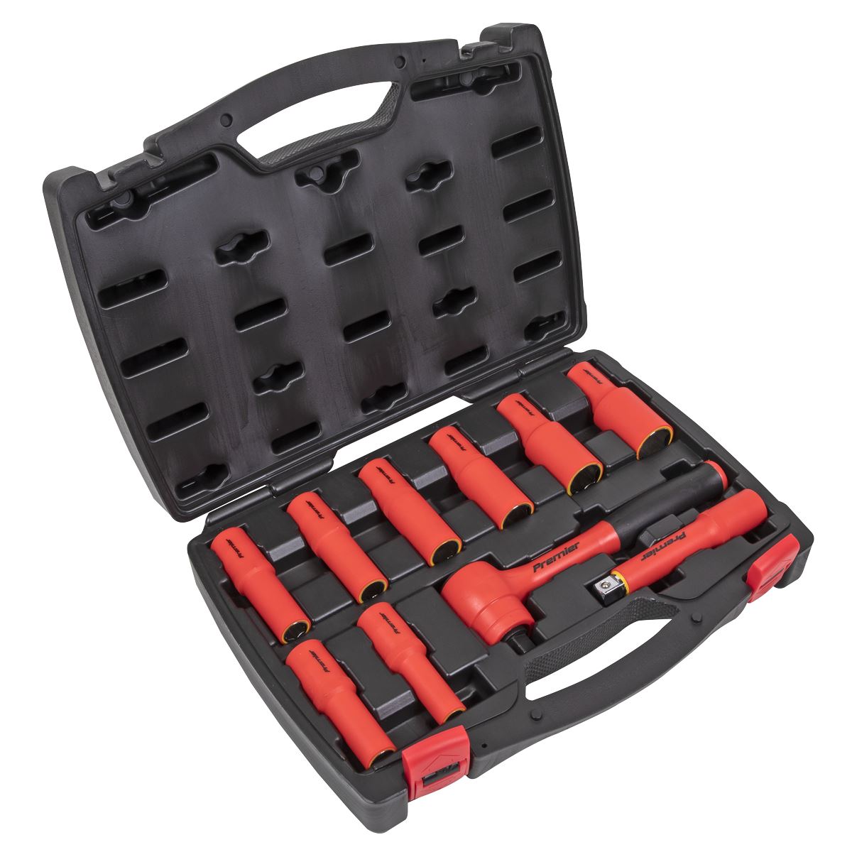 Sealey Insulated Socket Set 10pc 1/2"Sq Drive 6pt WallDrive VDE Approved AK7943