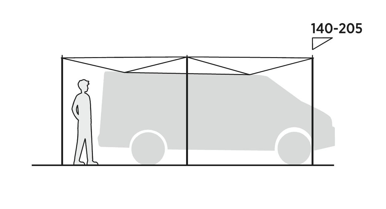 Easy Camp Lom Tri Campervan Canopy Grey Sun Shade