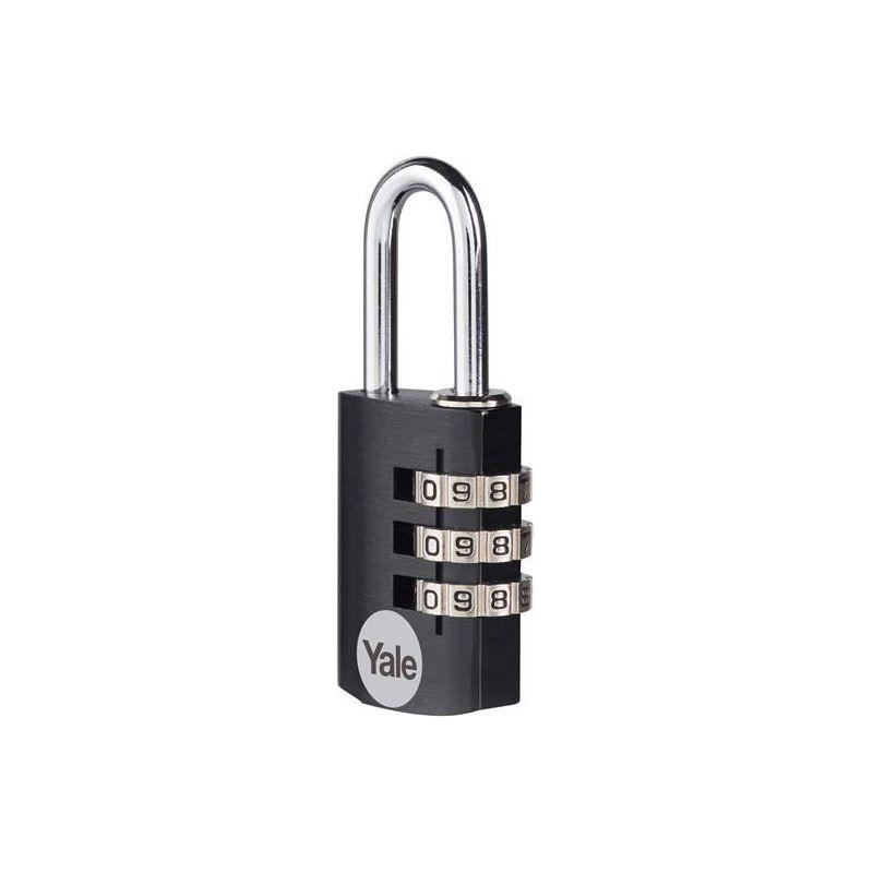 Yale Locks Aluminium Combination Padlock 20mm Black