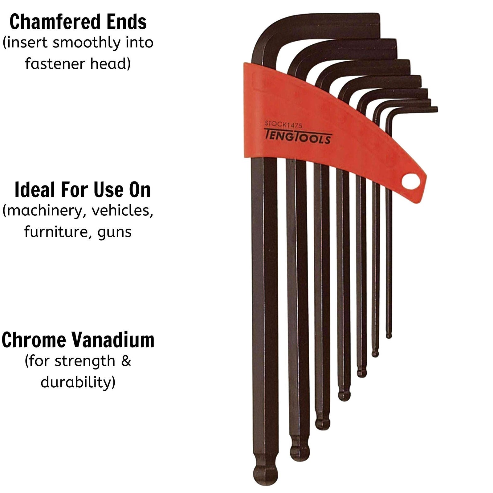 Teng Tools Ball Point Hex Key Set 7 Pieces