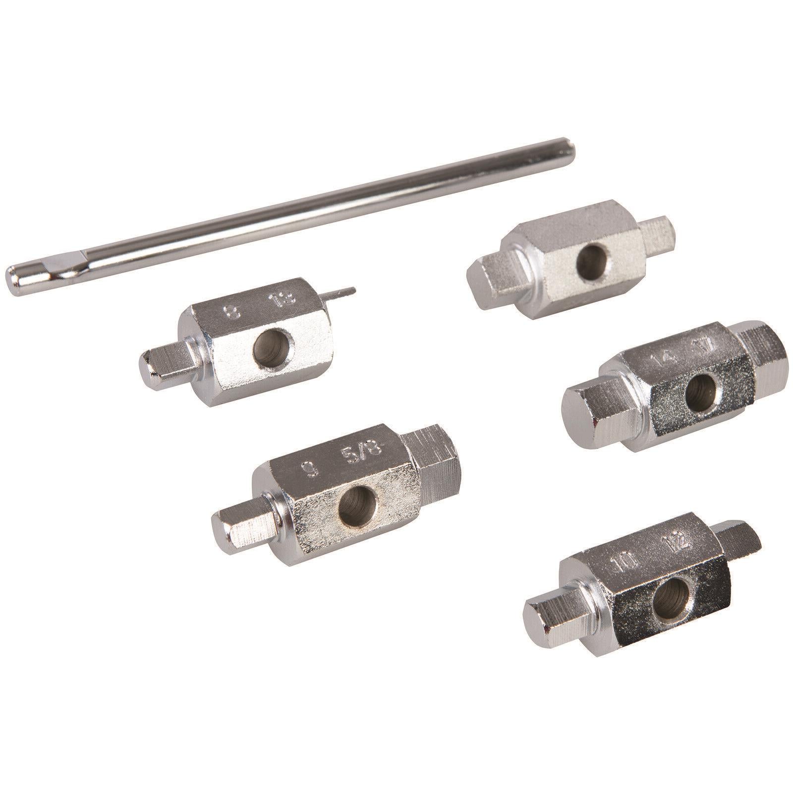 Silverline Oil Drain Plug Key Set 6pc Double Ended Sump Gearbox Hex Square