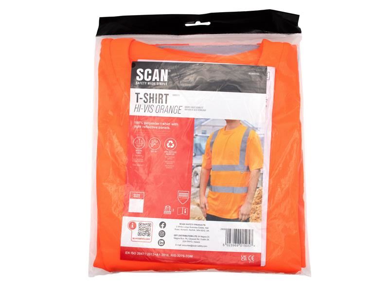 Scan Hi-Vis T-Shirt Orange - M (41in)