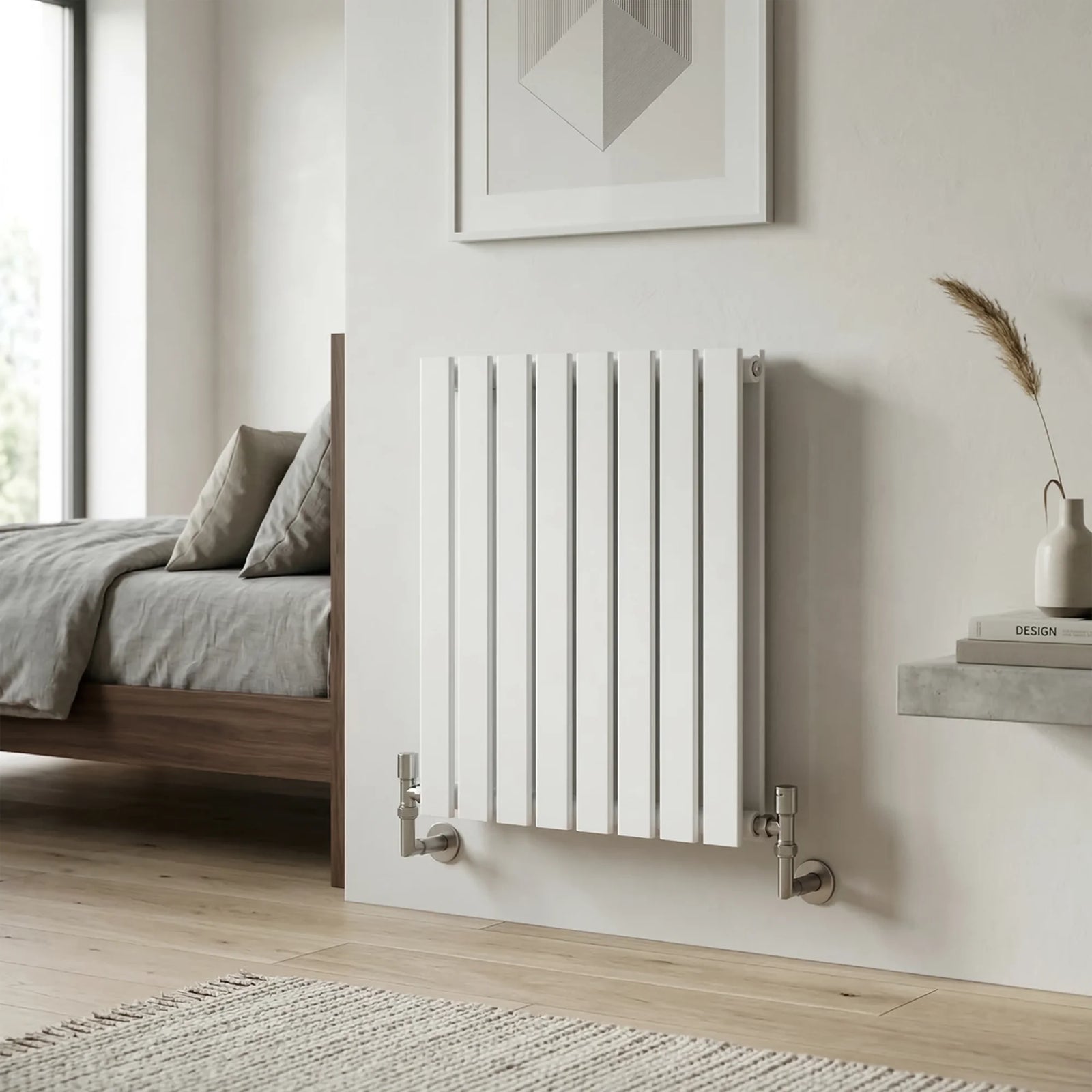 Baridi Horizontal Radiator DH349 600 x 560mm White Steel