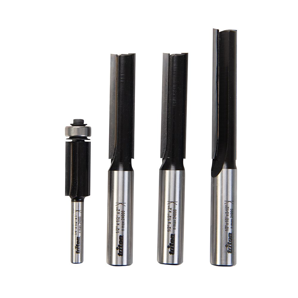 Triton Kitchen Worktop Fitters 1/4" & 1/2" Bit Set 4pce 4pce