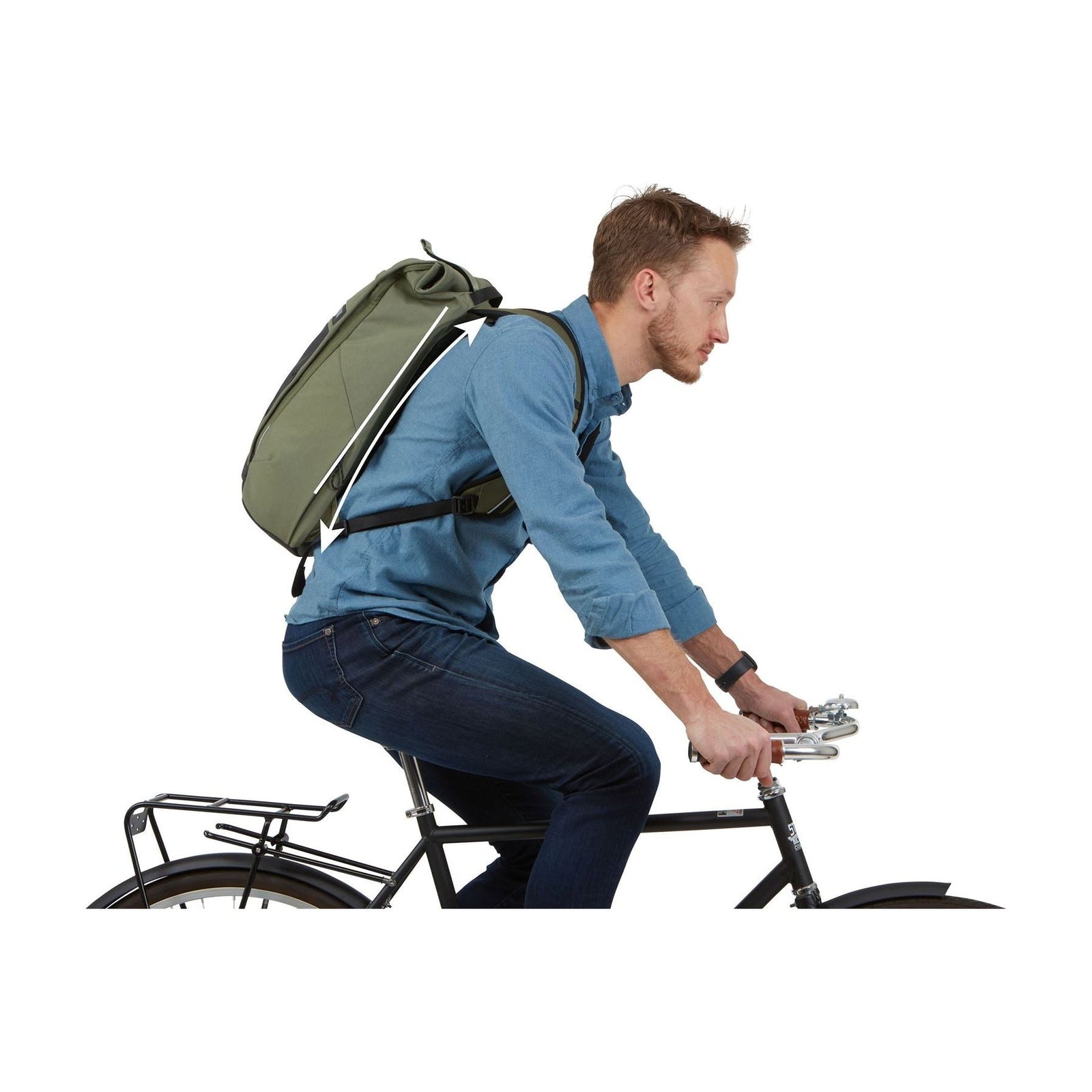 Thule Paramount Commuter Rucksack 18L Olivine Green Cycling Backpack