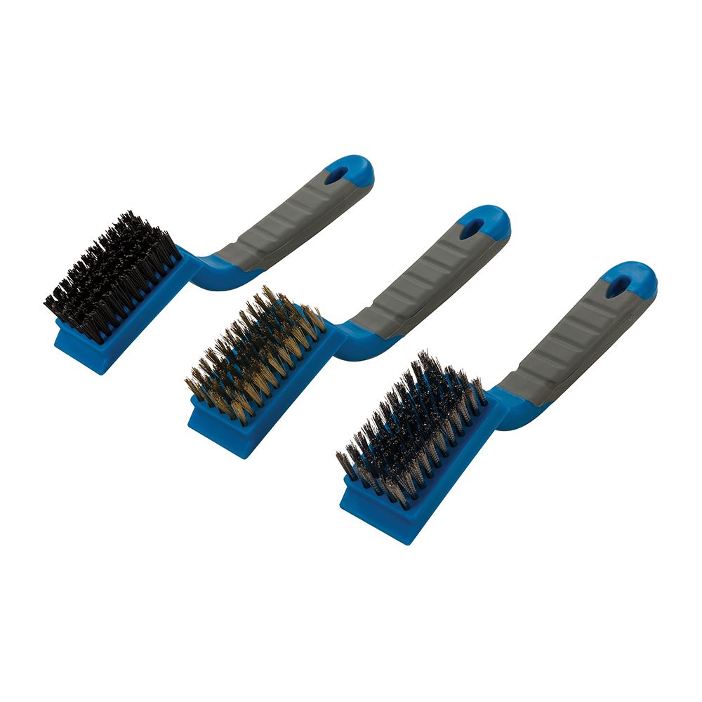 Silverline Medium Wire Brush Set 3pce 5 Row