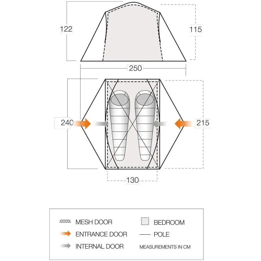 Vango Tryfan 200 Pamir Green 2 Person Tent