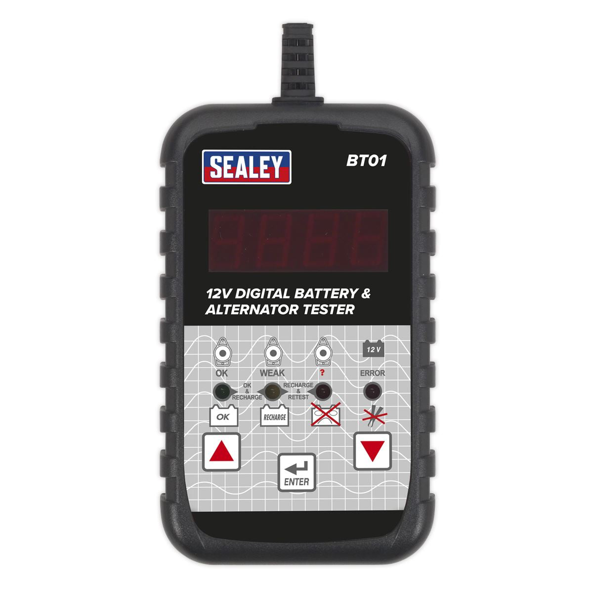 Sealey 12V Compact Digital Battery and Alternator Tester LED Screen Car Van
