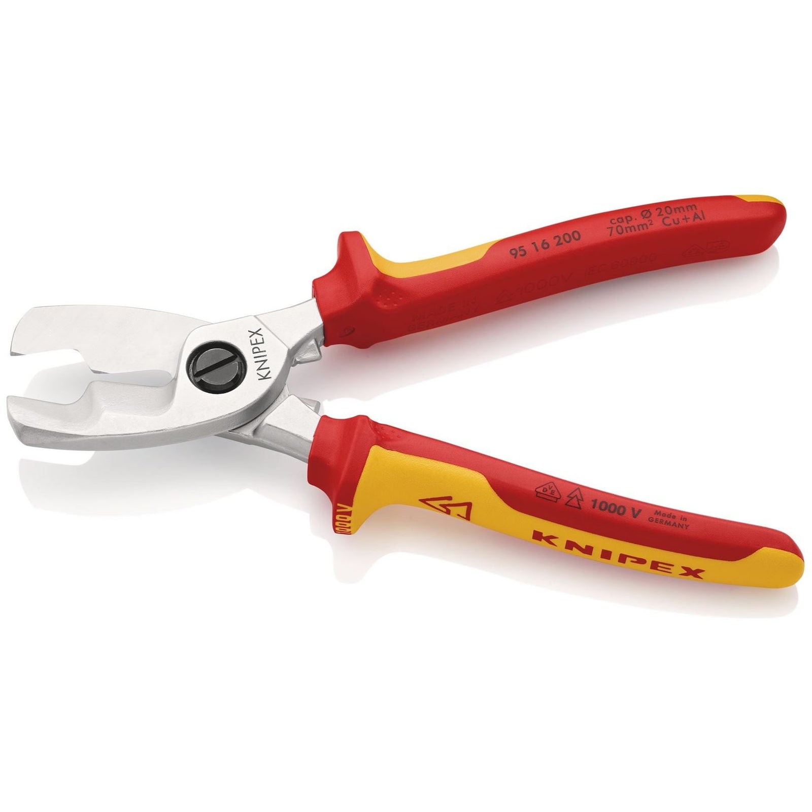 Draper Knipex 95 16 200 SB VDE Insulated Cable Shears, 200mm