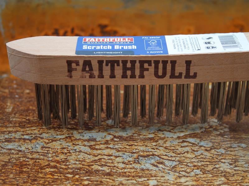 Faithfull Lightweight Scratch Brush, Three Row