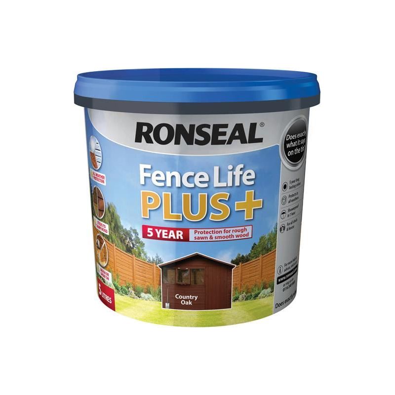 Ronseal Fence Life Plus+ Country Oak 5 litre