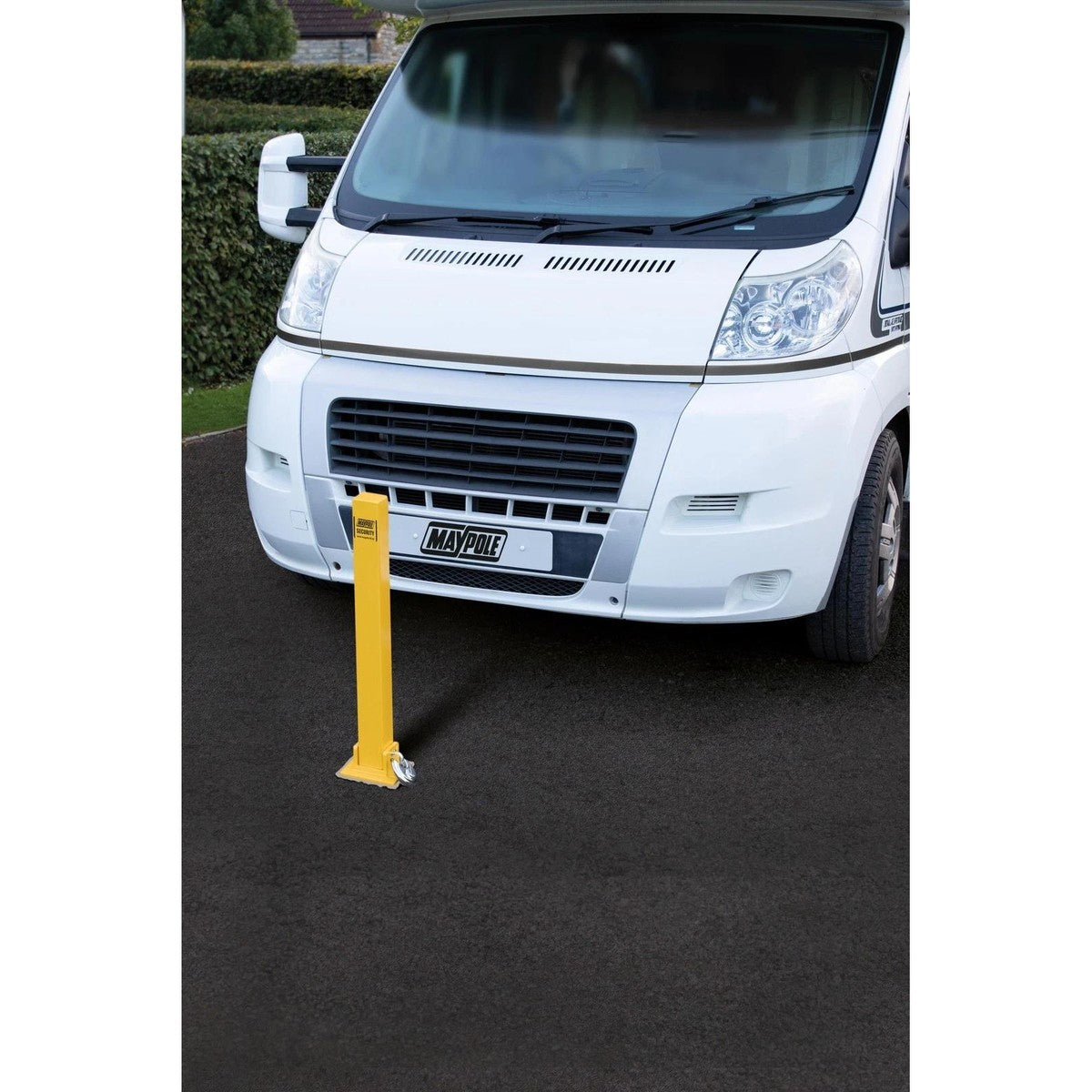 Maypole Security Parking Post Driveway Bollard Fold Down, Padlock & Anchor