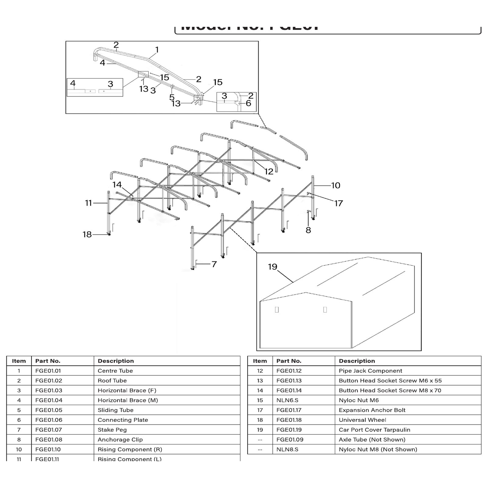 Sealey Horizontal Brace