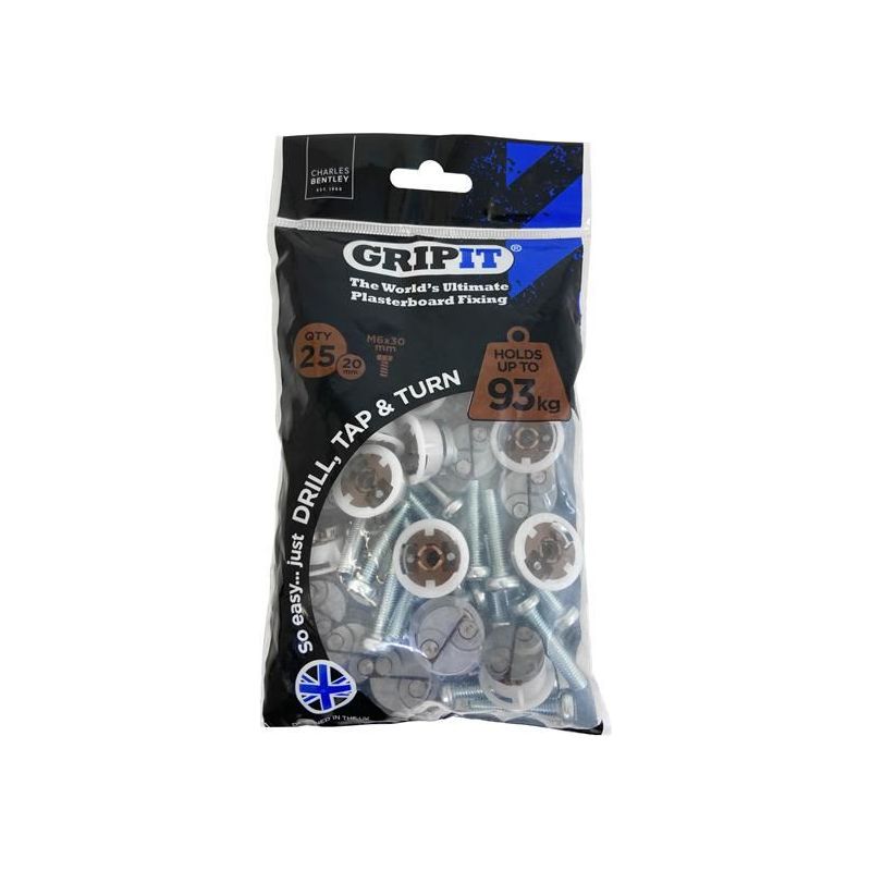 Gripit Brown Plasterboard Fixings 20mm (Pack 25)