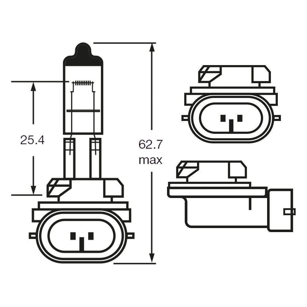1x Ring PG13J 12v 27w Halogen Headlamp Headlight Bulb - R881