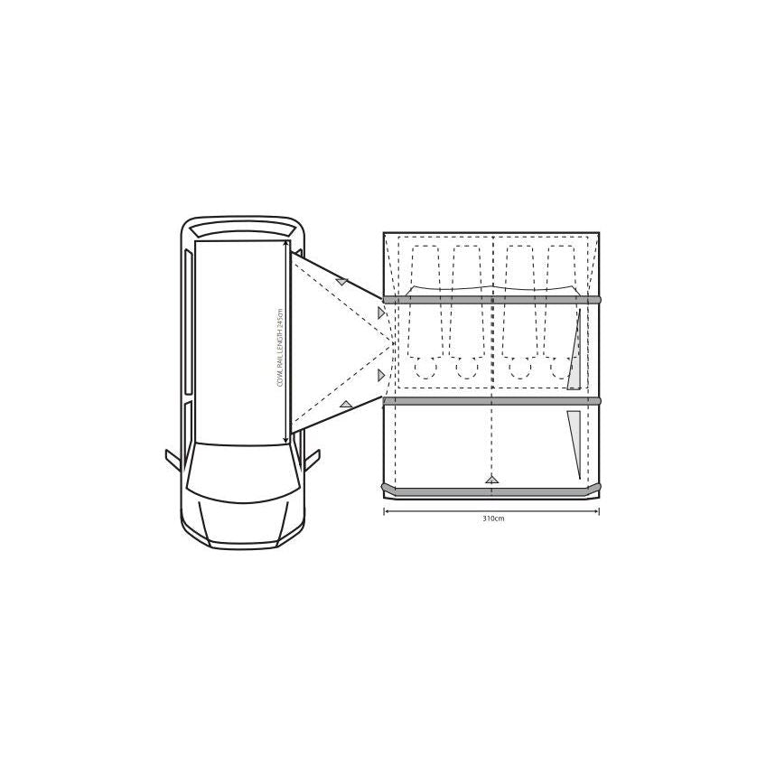 Outdoor Revolution Movelite T3E High Awning (255-305cm)