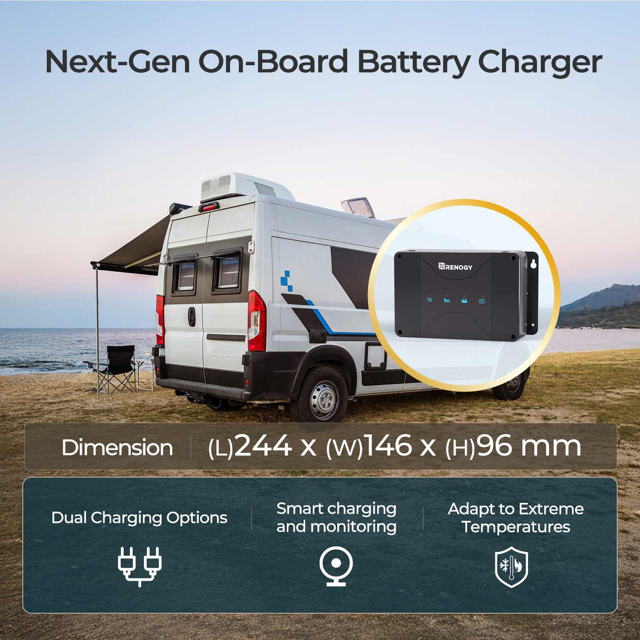 Renogy DCC50S 12V 50A DC-DC On-Board Battery Charger with MPPT(New Version)