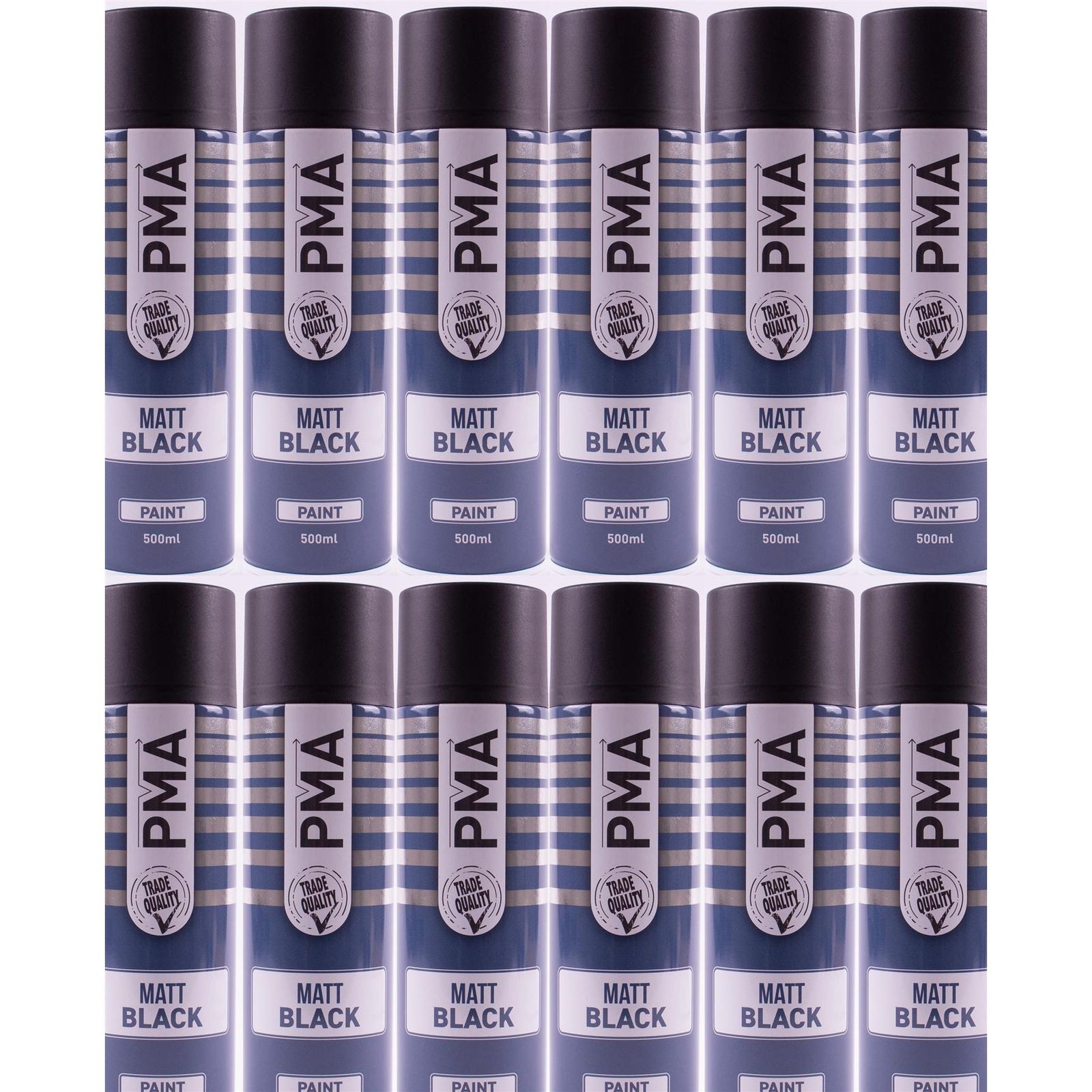 12 x 500ml PMA Stone Guard BLACK stone chip protection spray paint