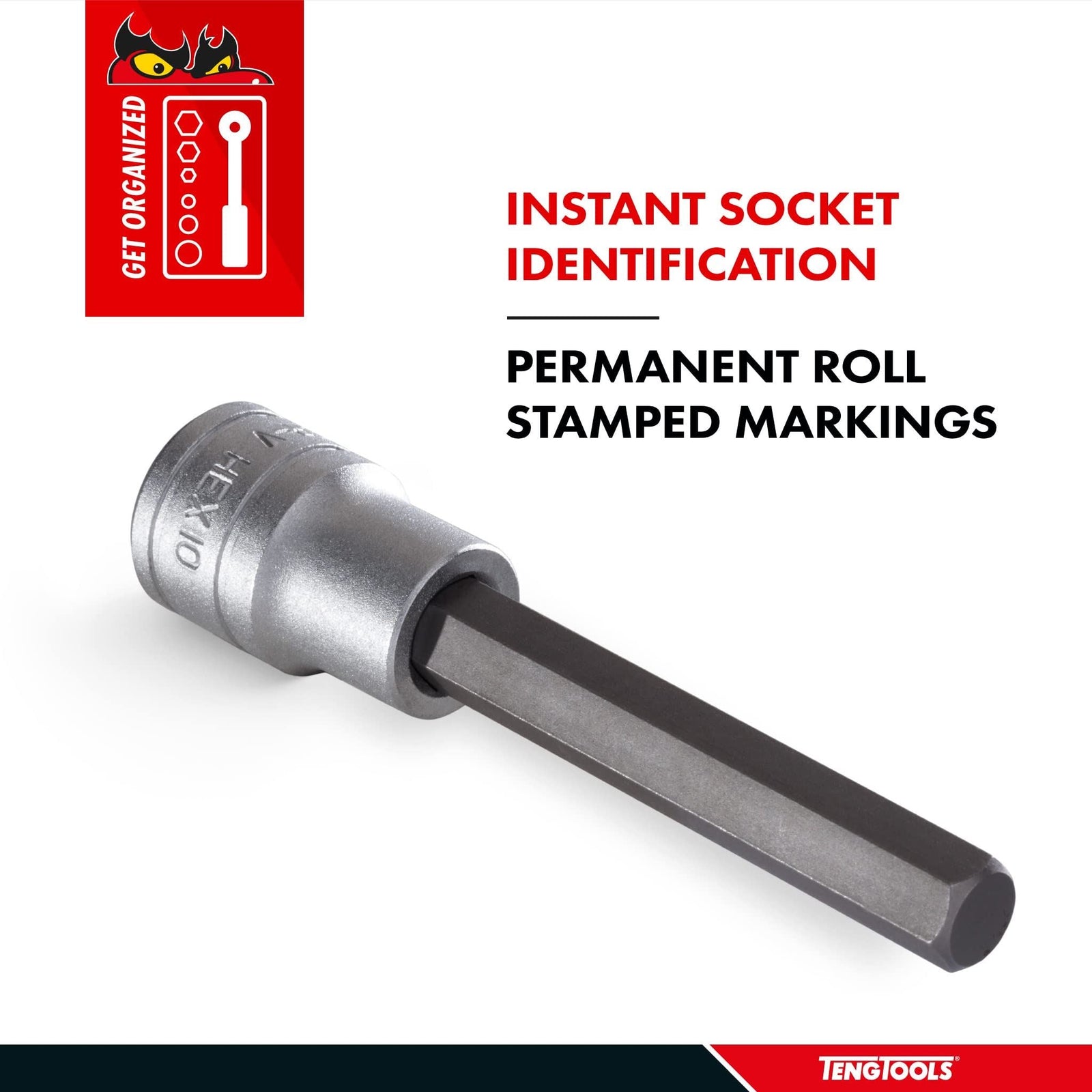 Teng Tools 1/2" Long Hex Bit Socket Metric 10mm