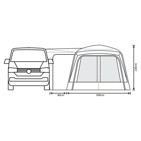 Outdoor Revolution Cayman Inflatable Air High Awning (255-305cm)