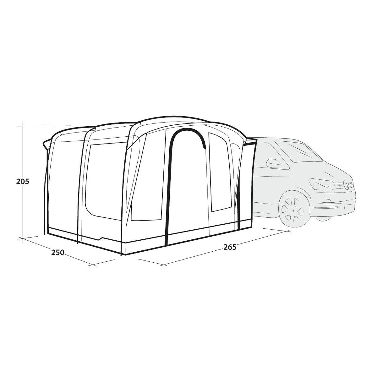 Outwell Armona Driveaway Awning Campervan 175-200cm Low