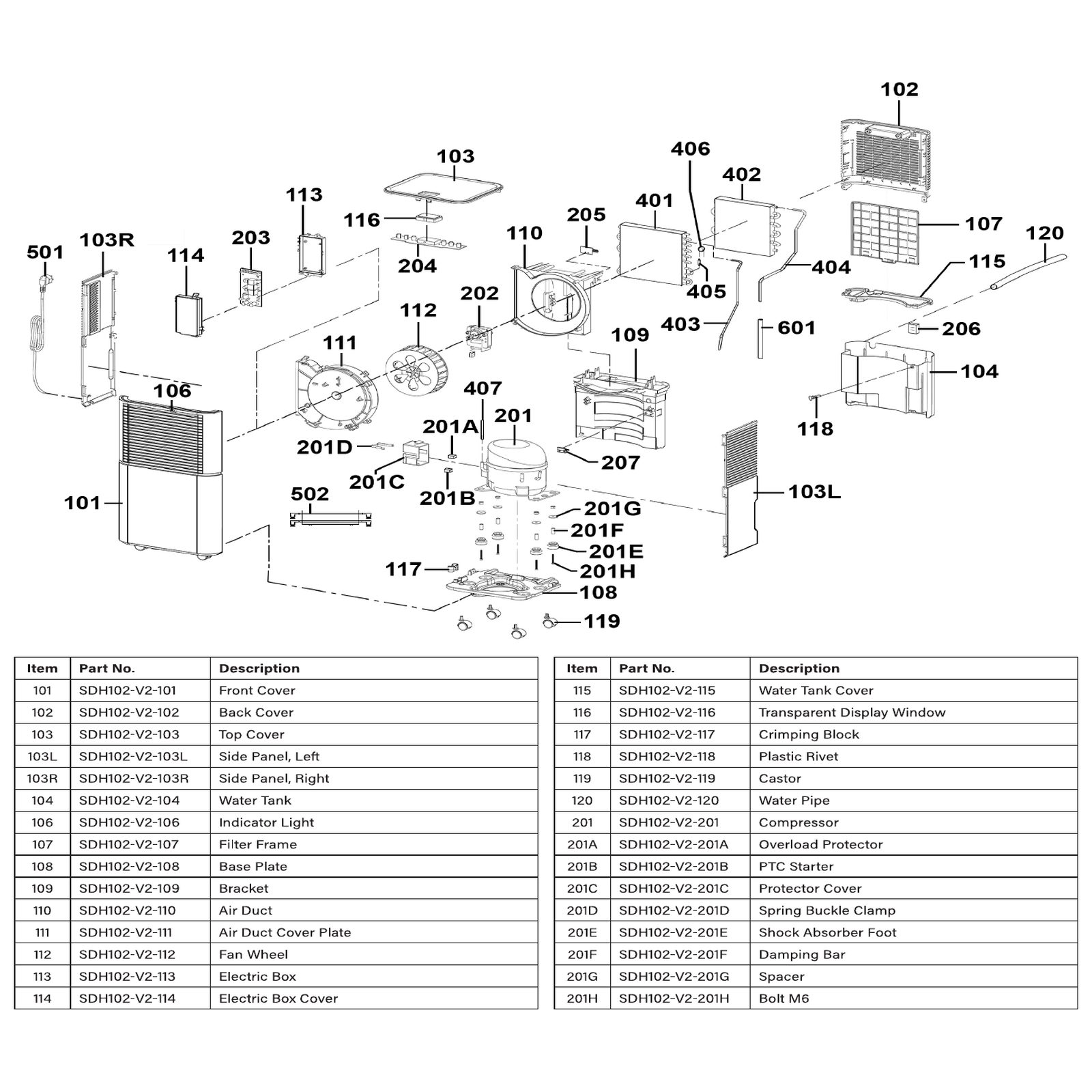 Sealey Compressor SDH102-V2-201