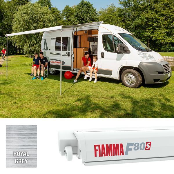 Fiamma F80s 450 Awning Polar White - Royal Grey Fabric (07830G01R)