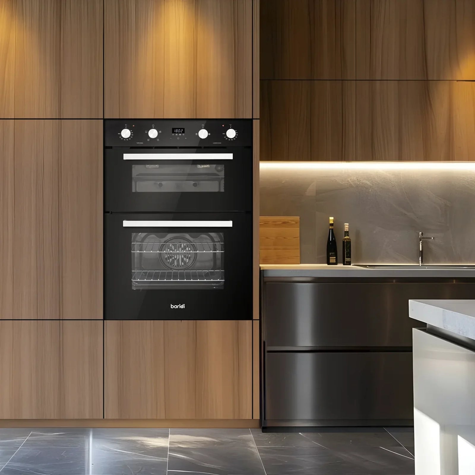 Baridi Built-Under Double Oven DH278, 74L Capacity, Energy Rating A