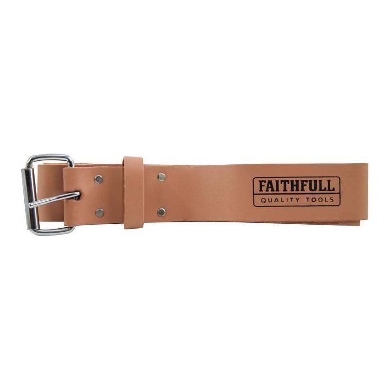 Faithfull Heavy-Duty Leather Belt 45mm Wide Tan