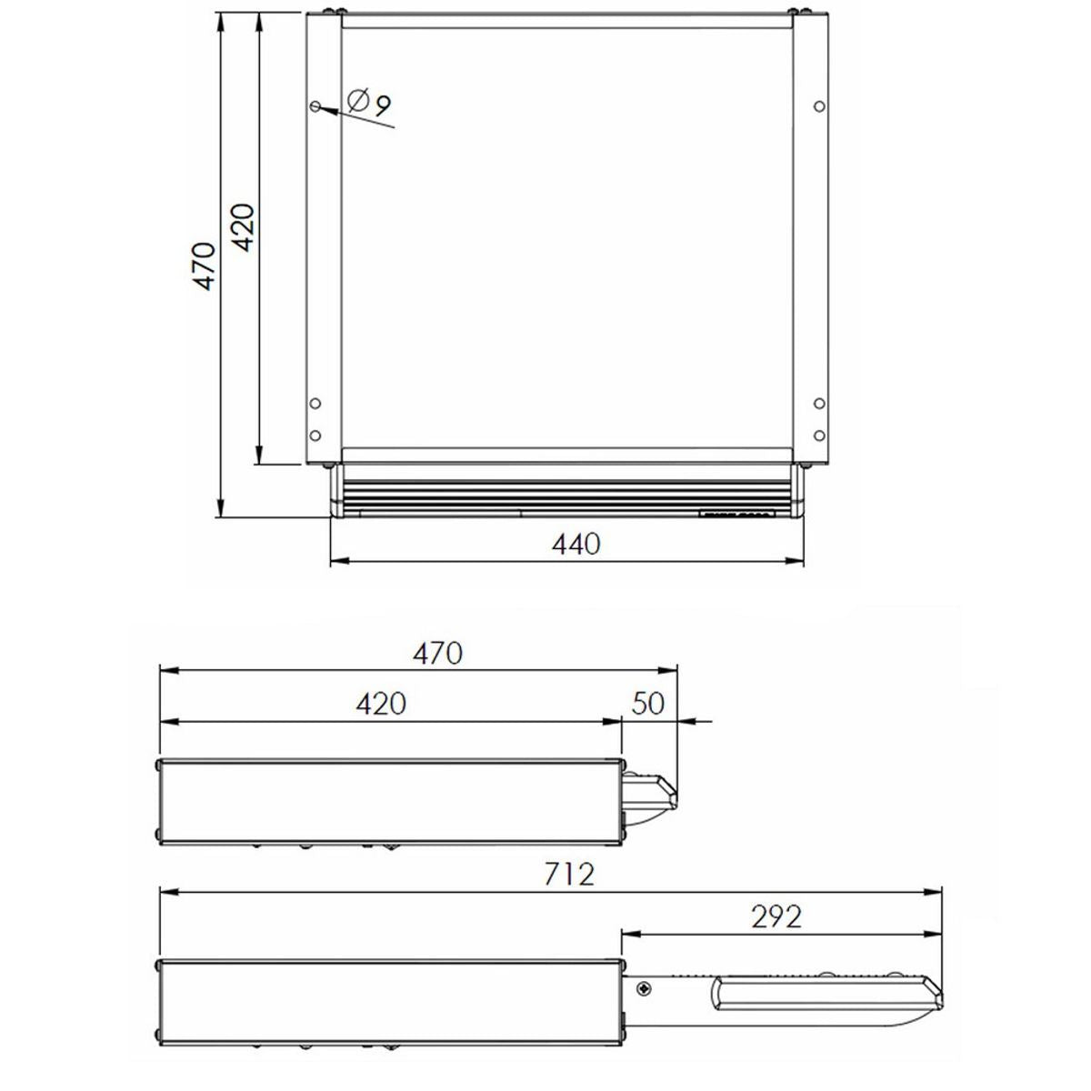 Electric Single Step Sliding Motion 440mm - Electric Step for Motorhomes