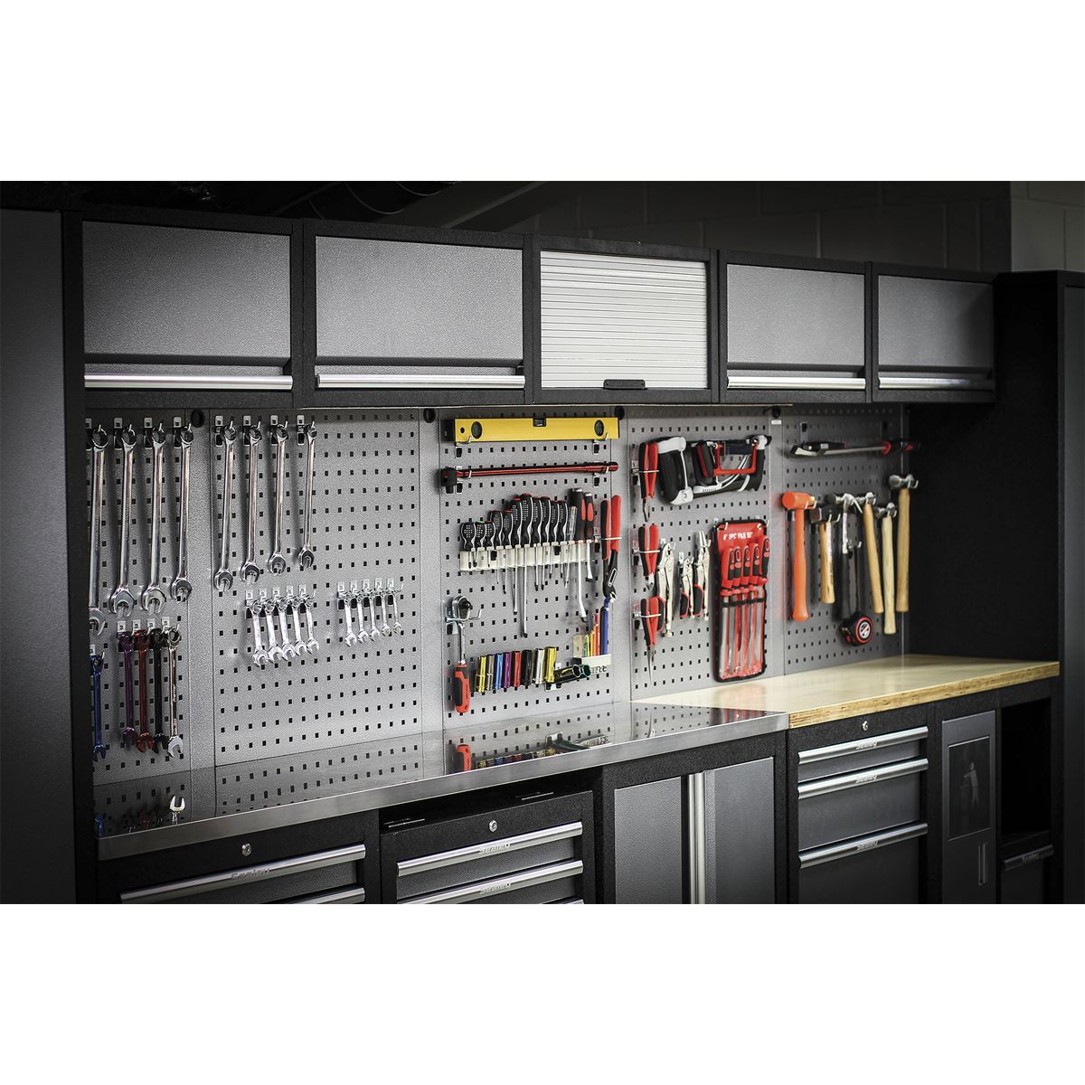 Superline Pro Superline PRO Storage System with Wood Worktop 4.9m APMSSTACK01W