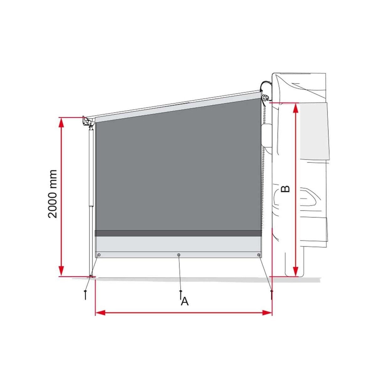 Fiamma Side Block 3/4 Length Caravanstore (08836-01-)