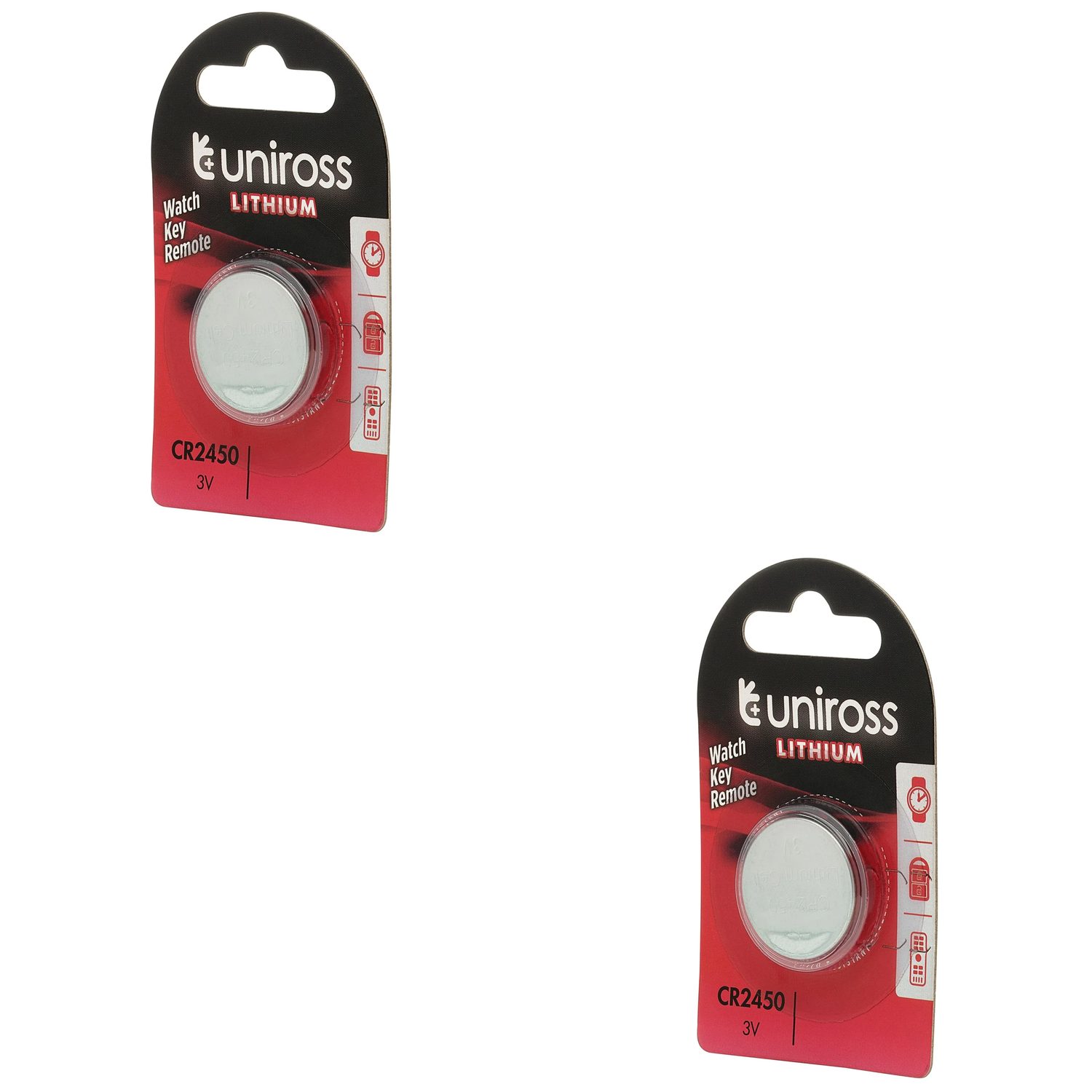 20 Piece Uniross Lithium Coin Cell CR2450 Battery - U1CR2450