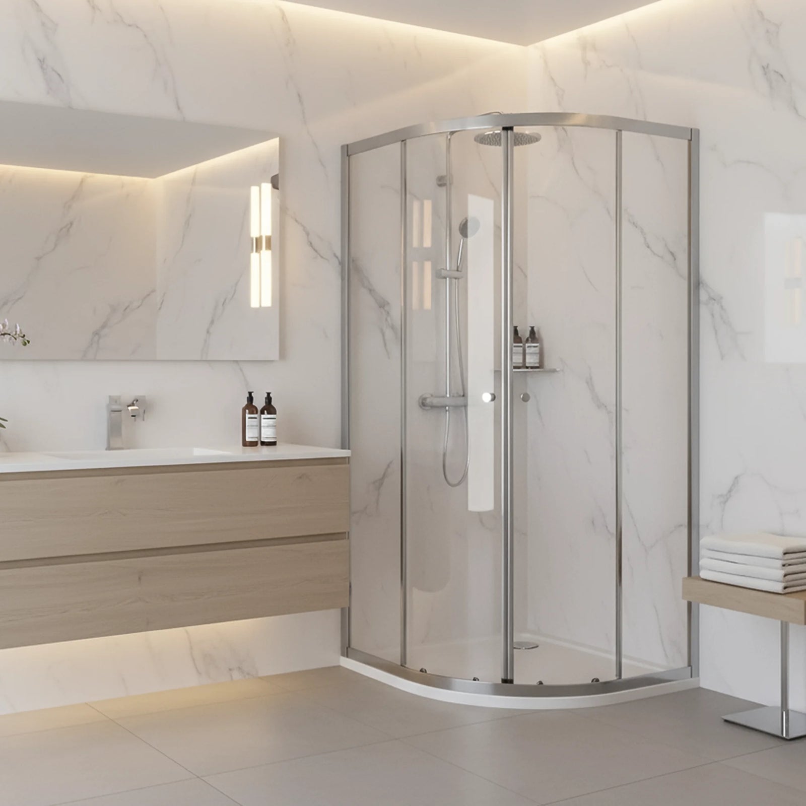 Baridi Quadrant Shower Enclosure 800x800mm with 6mm Tempered Glass